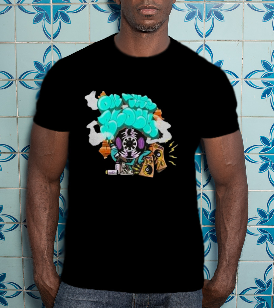 Old This Block Graffiti Tape Art With Speakers And Lightning T-Shirt