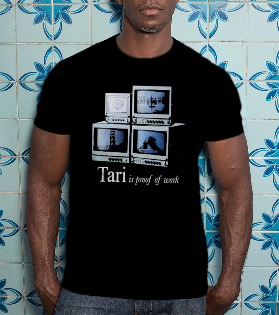 Tari Labs Proof Of Work 1996 Four Vintage Monitors T-Shirt