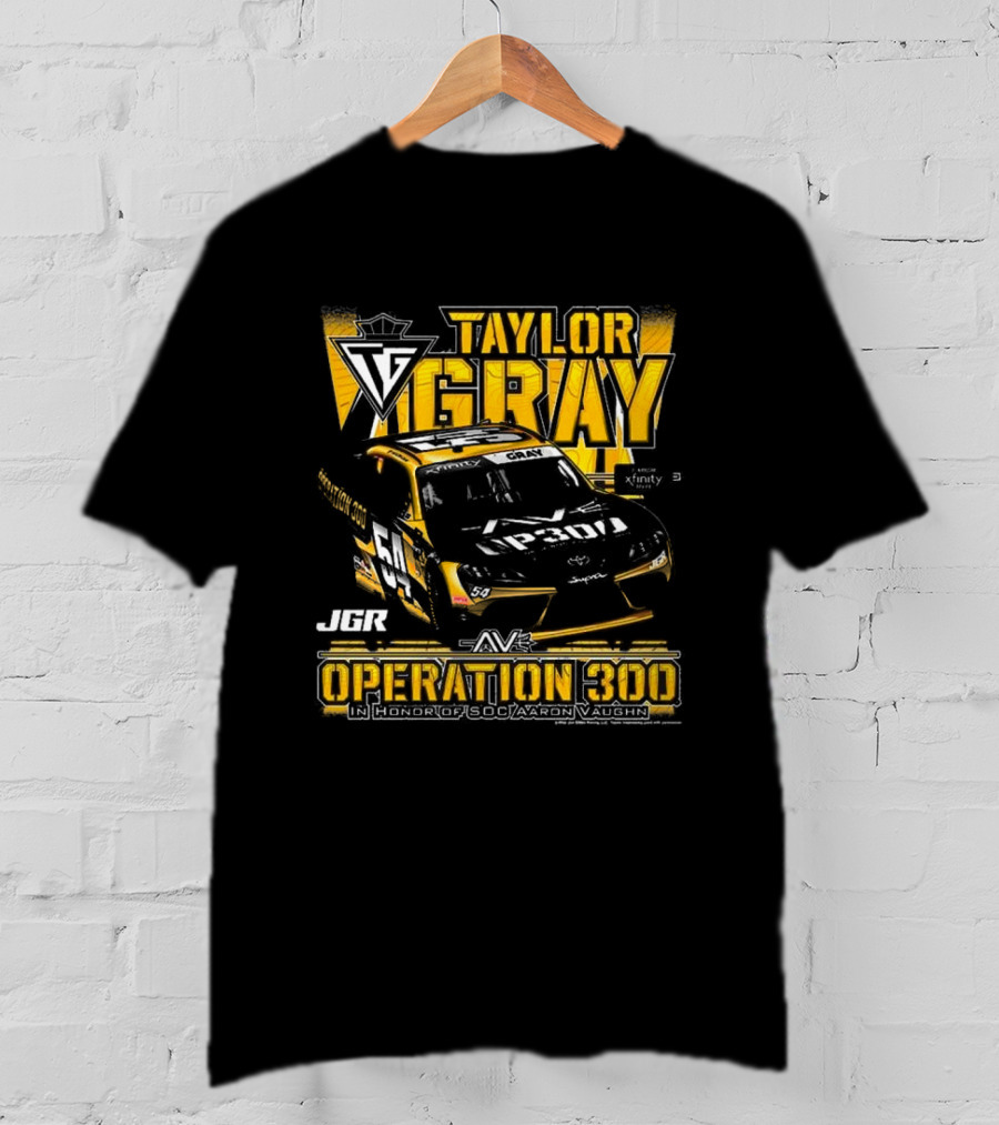 Taylor Gray Joe Gibbs Racing JGR Operation 300 SOC Aaron Vaughn Tribute T-Shirt