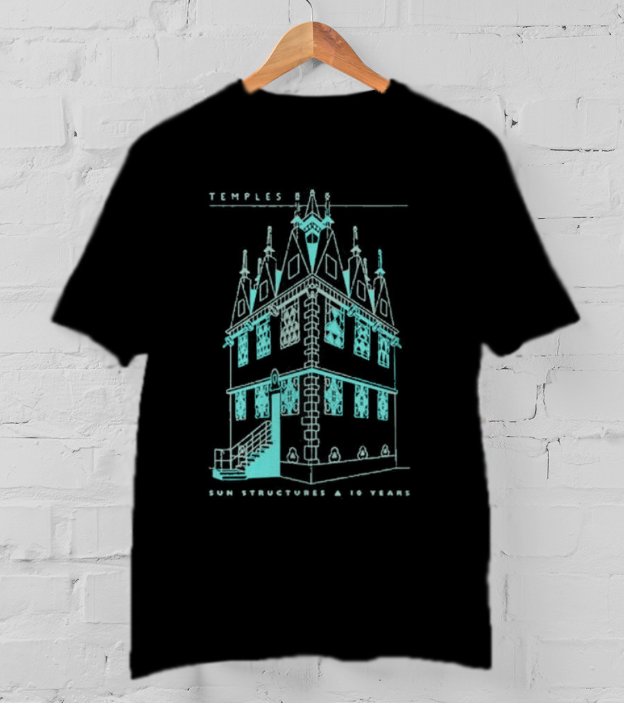 Temple Sun Structure Blueprint Isometric 2025 T-Shirt