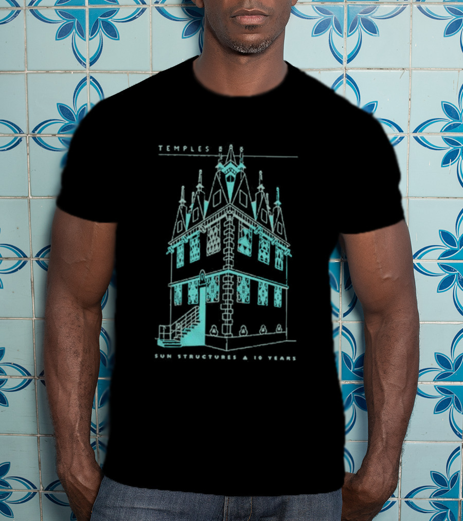 Temple Sun Structure Blueprint Isometric 2025 T-Shirt