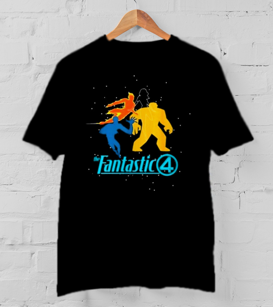 Fantastic Four Team Explosive Silhouette Action T-Shirt