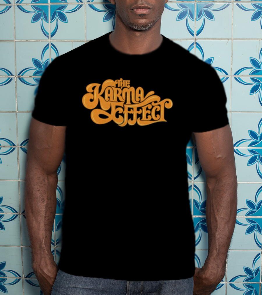 The Karma Effect Rustic Orange Curvy Script T-Shirt