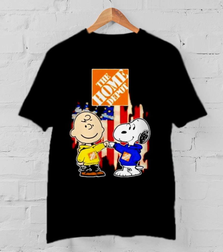 The Home Depot Charlie Brown Snoopy American Flag T-Shirt