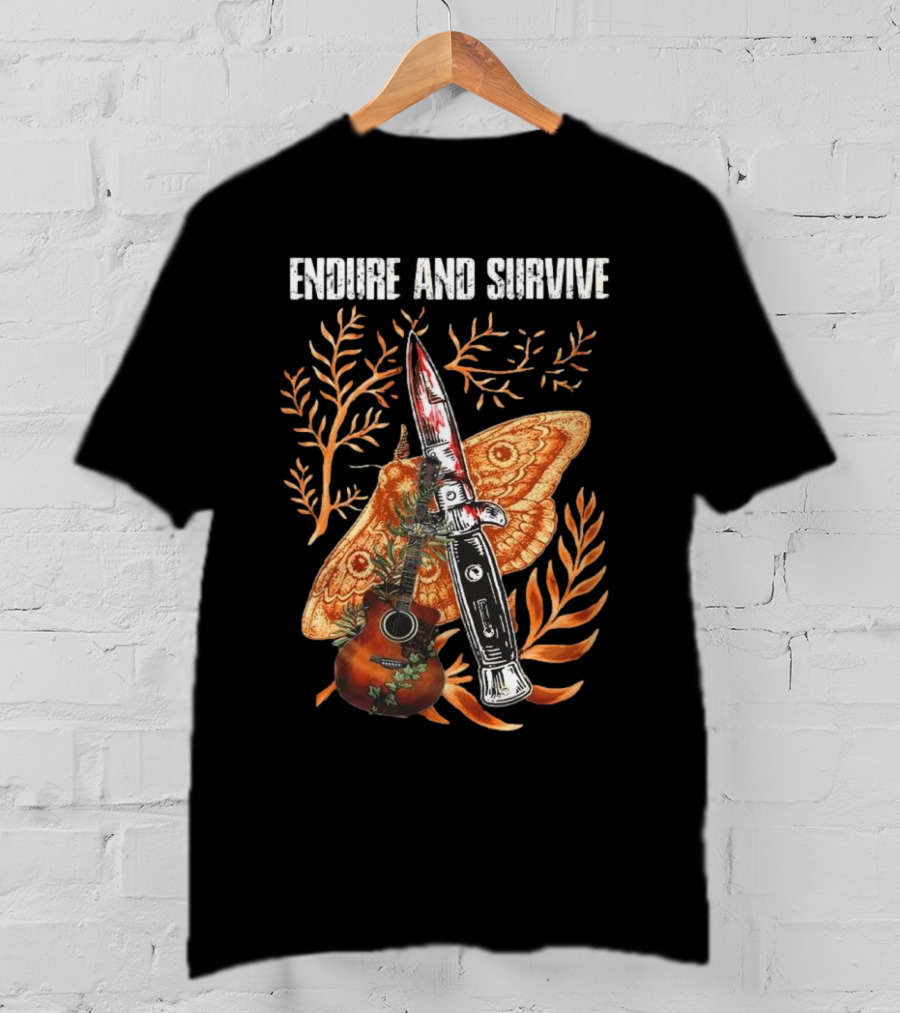 The Last Of Us Endure And Survive Moth Knife And Guitar T-Shirt