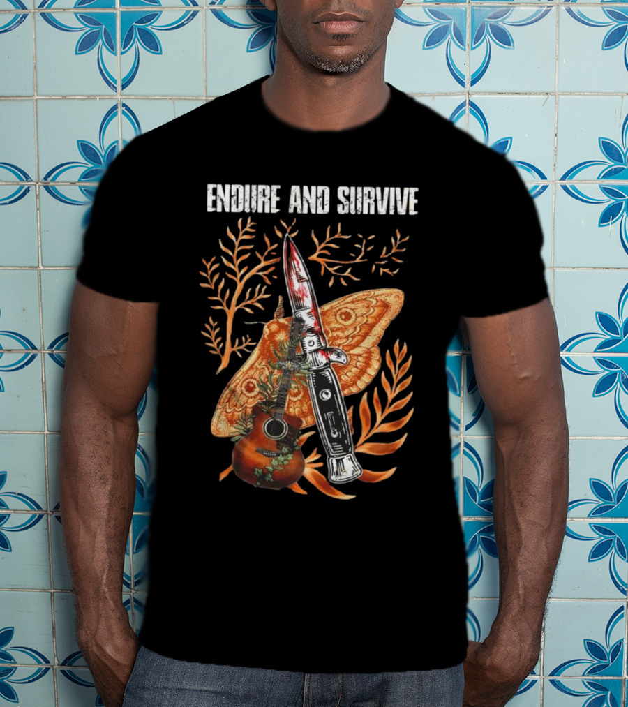 The Last Of Us Endure And Survive Moth Knife And Guitar T-Shirt