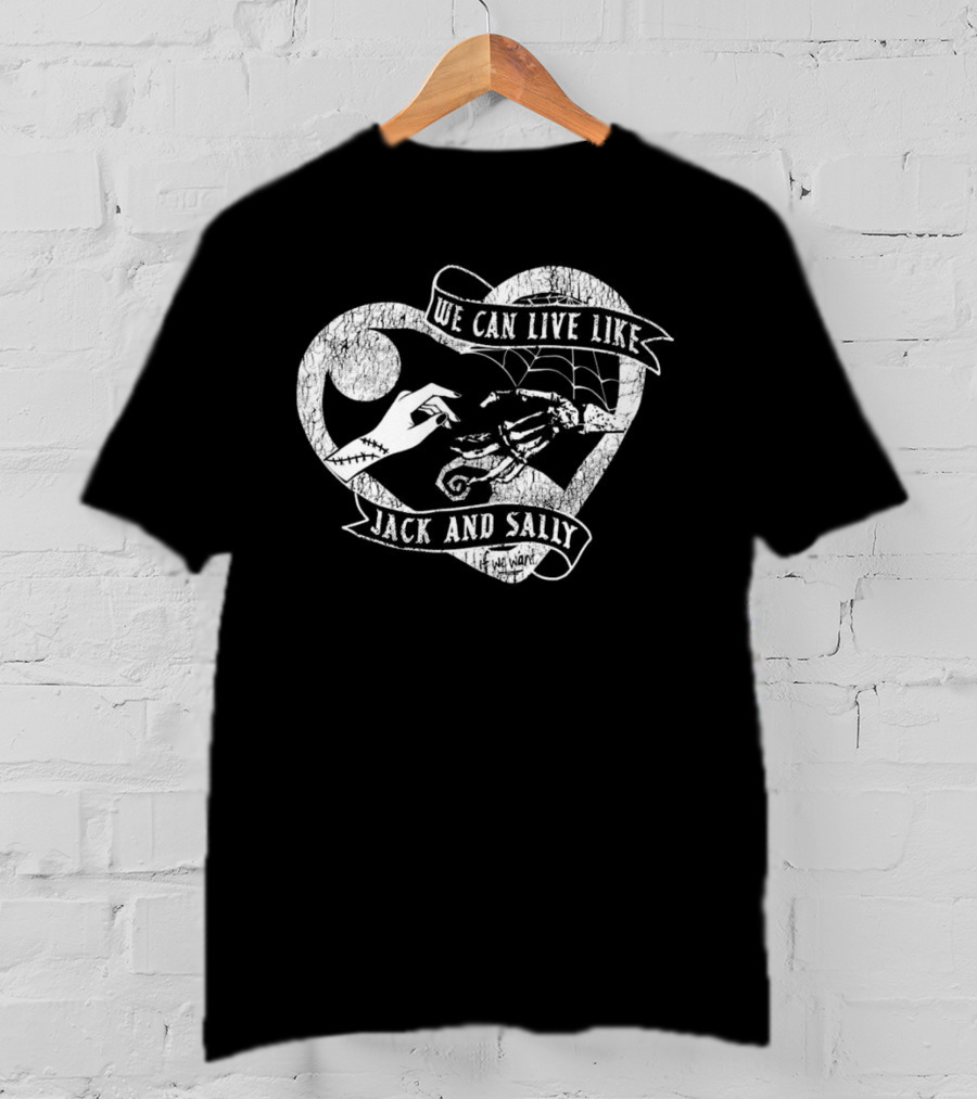 The Lost Bros We Can Live Like Jack And Sally Heart Moon Spiral Hill Web T-Shirt