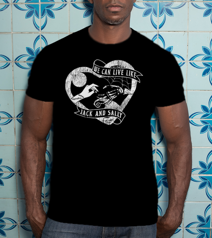 The Lost Bros We Can Live Like Jack And Sally Heart Moon Spiral Hill Web T-Shirt