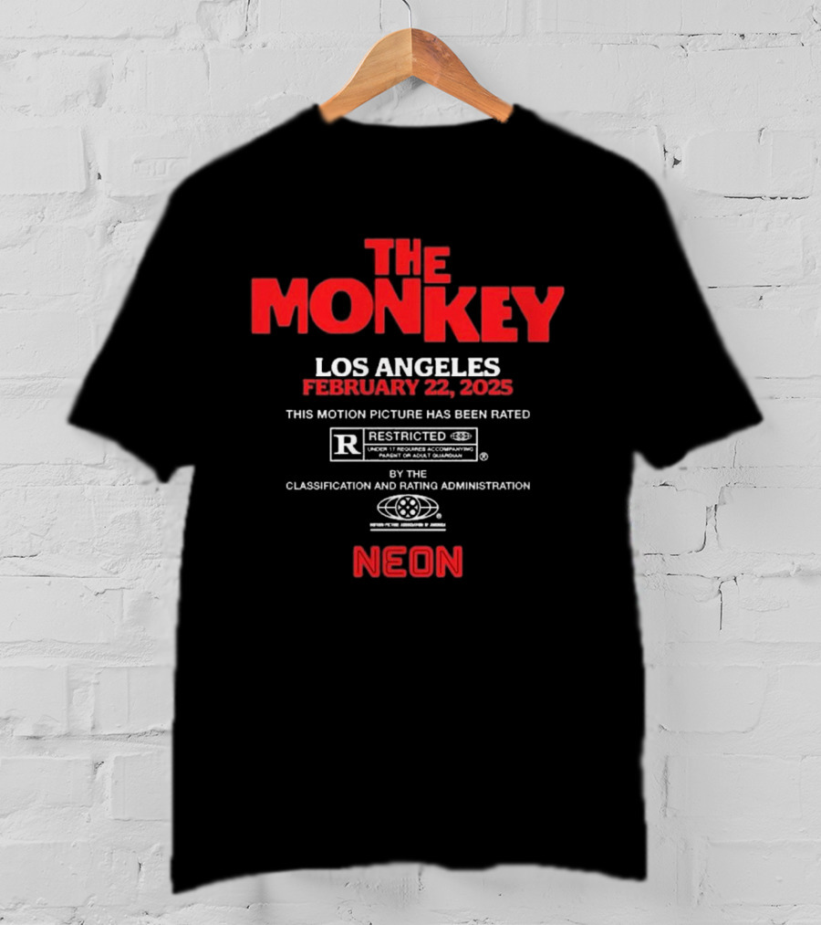 The Monkey Los Angeles February 22 2025 This Motion Picture Has Been Rated R Neon T-Shirt
