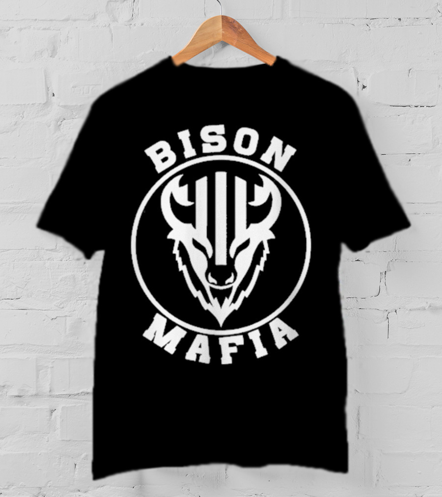 Bison Mafia Upstairs Pub Bold Design T-Shirt