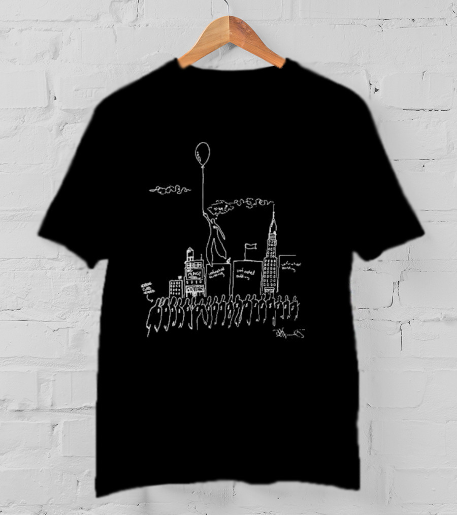 The Weeknd X Basquiat Hurry Up Tomorrow Floating Balloon City Scene T-Shirt
