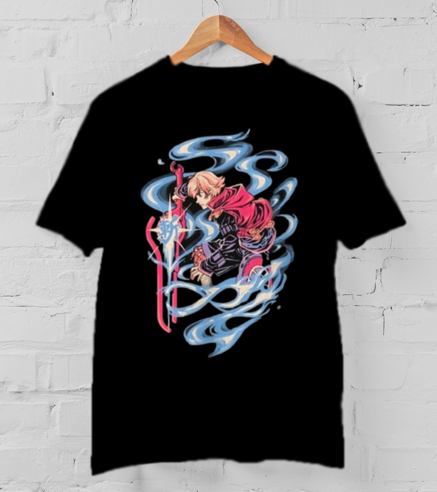 The Yetee Ether Blade Character With Energy Sword And Flowing Elements T-Shirt