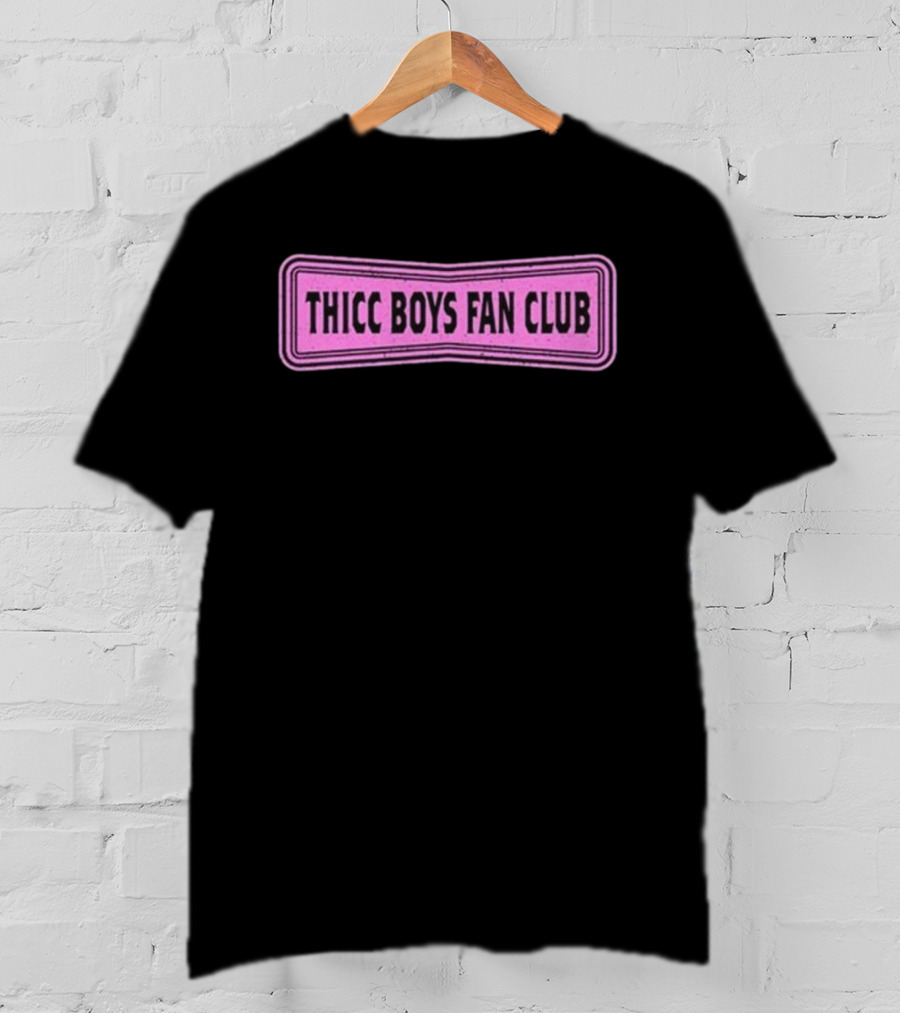 THICC BOYS FAN CLUB Pink Patch Design T-Shirt
