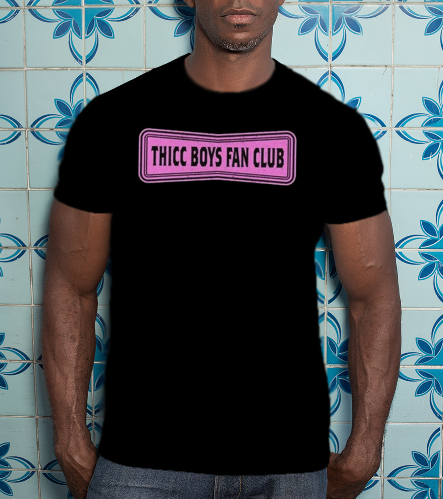 THICC BOYS FAN CLUB Pink Patch Design T-Shirt