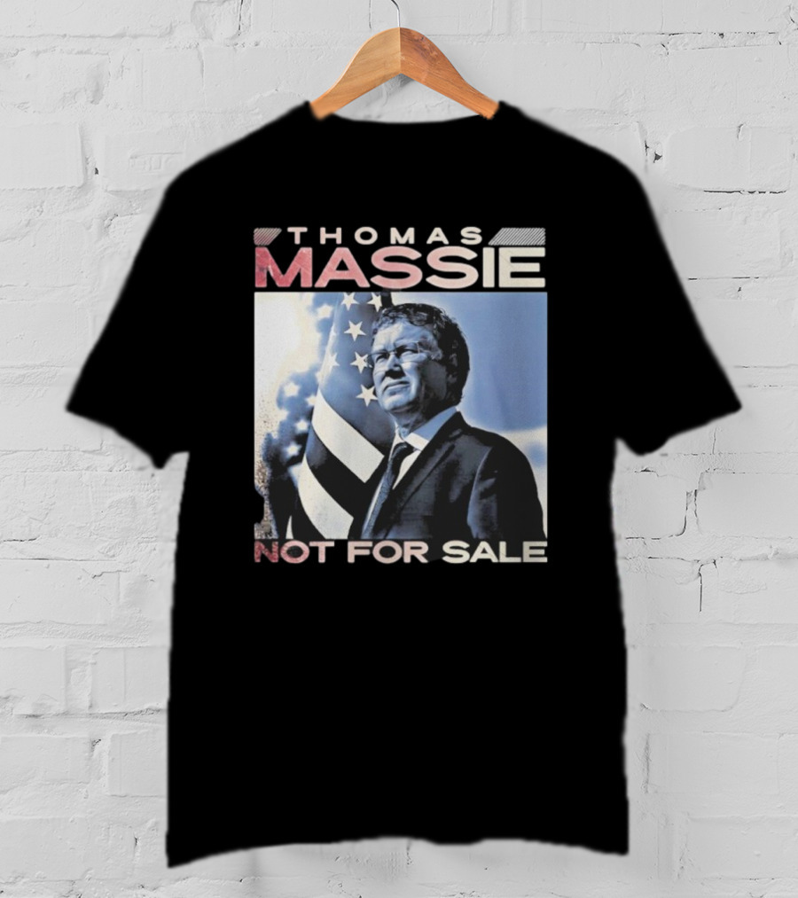 Thomas Massie Not For Sale American Flag Portrait T-Shirt