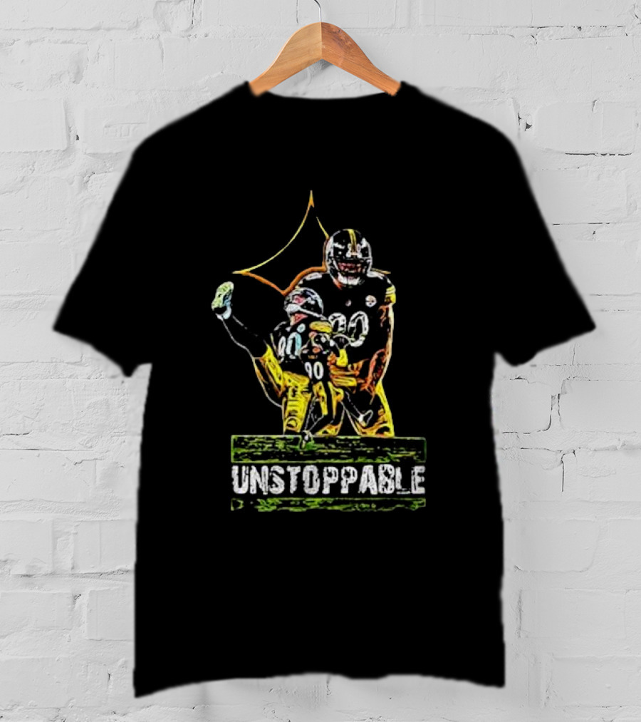 Tj Watt Unstoppable Football Icon In Black And Gold 90 T-Shirt