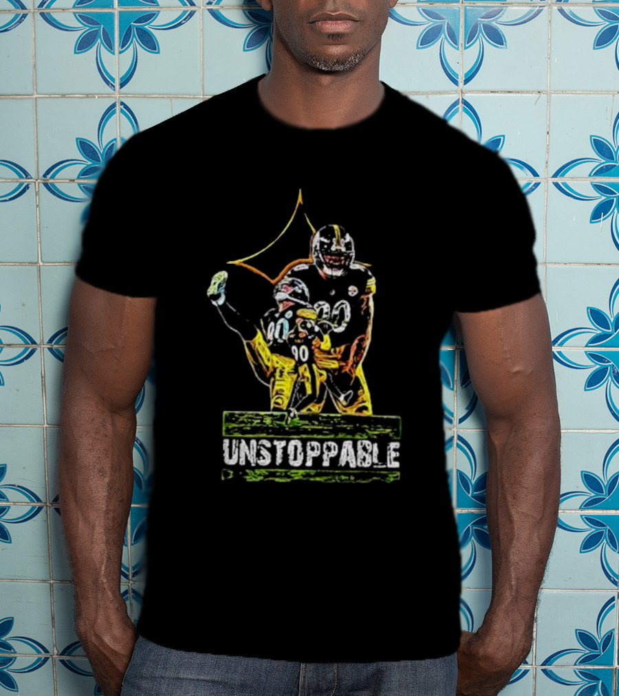 Tj Watt Unstoppable Football Icon In Black And Gold 90 T-Shirt