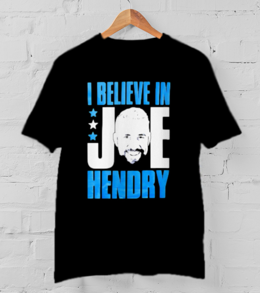 TNA I Believe In Joe Hendry Blue Text And Stars T-Shirt