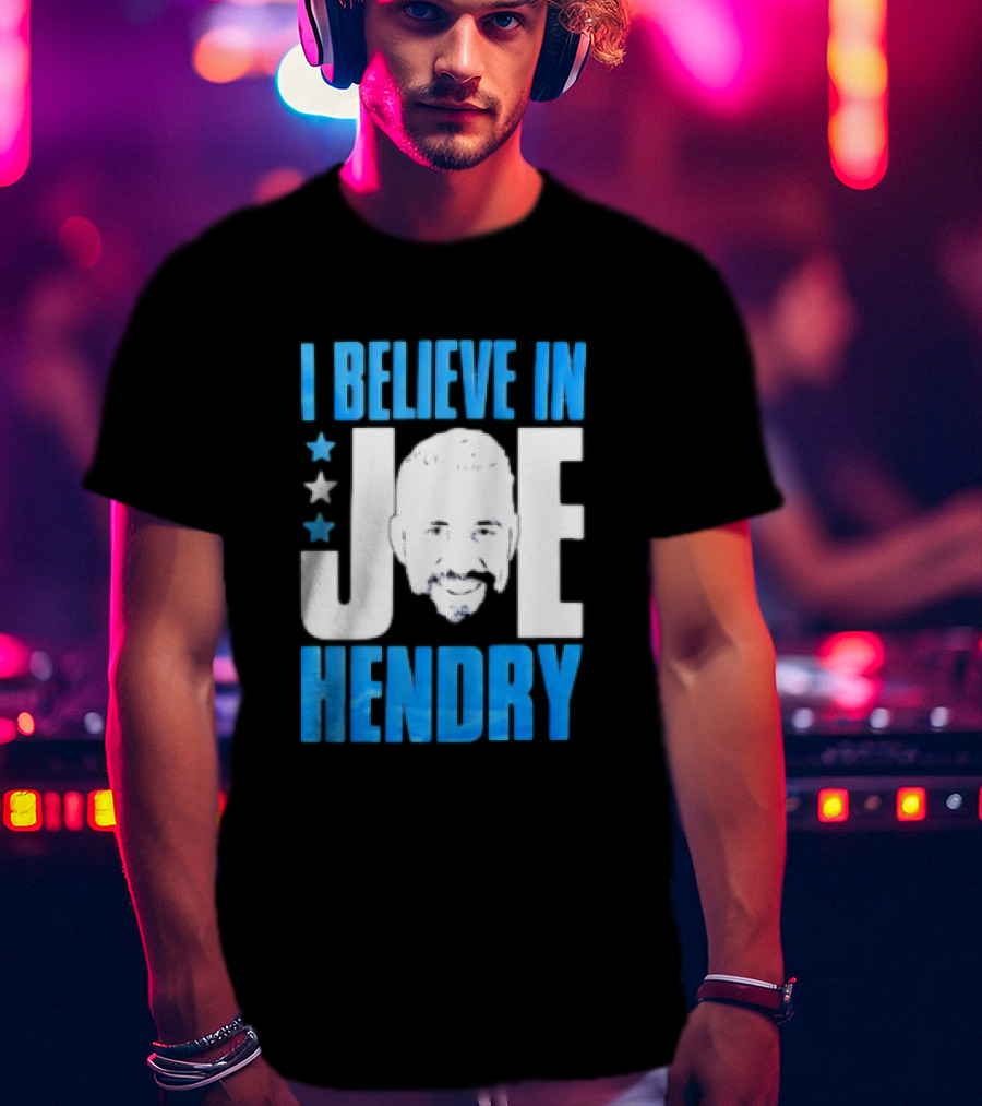 TNA I Believe In Joe Hendry Blue Text And Stars T-Shirt