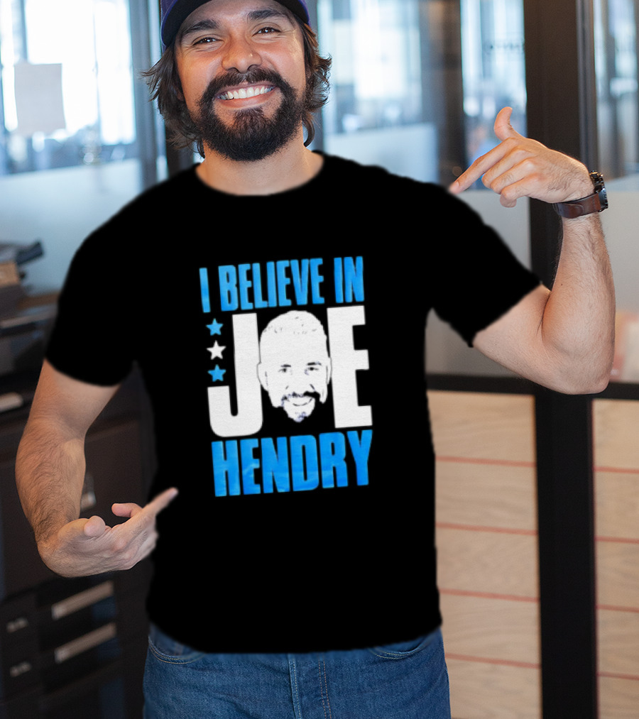 TNA I Believe In Joe Hendry Blue Text And Stars T-Shirt