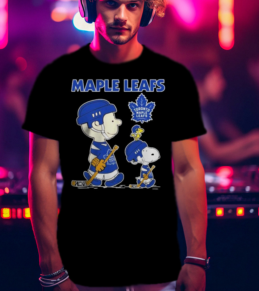 Toronto Maple Leafs Peanuts Snoopy Hockey 2025 Charlie Brown Woodstock T-Shirt
