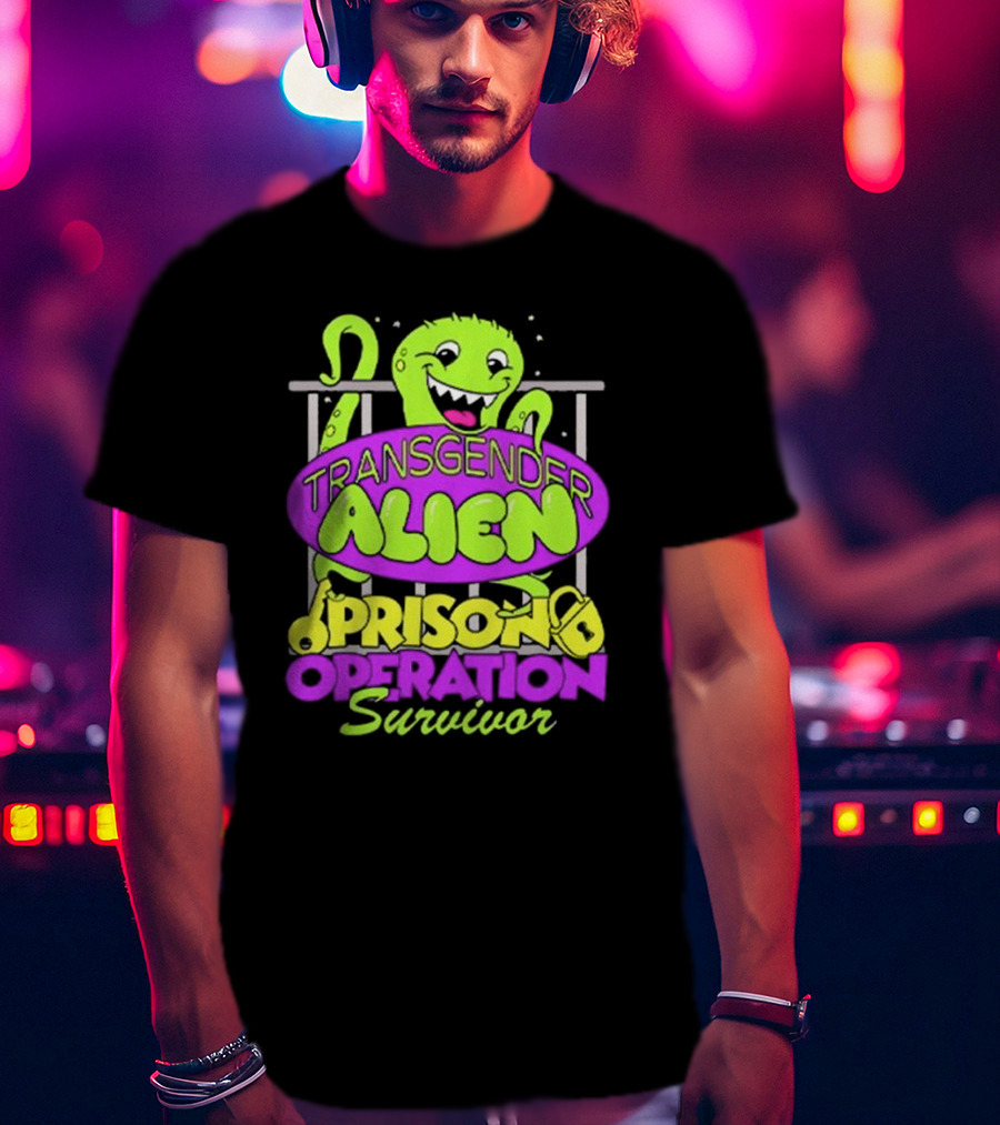 Transgender Alien Prison Operation Survivor Monster With Bars T-Shirt