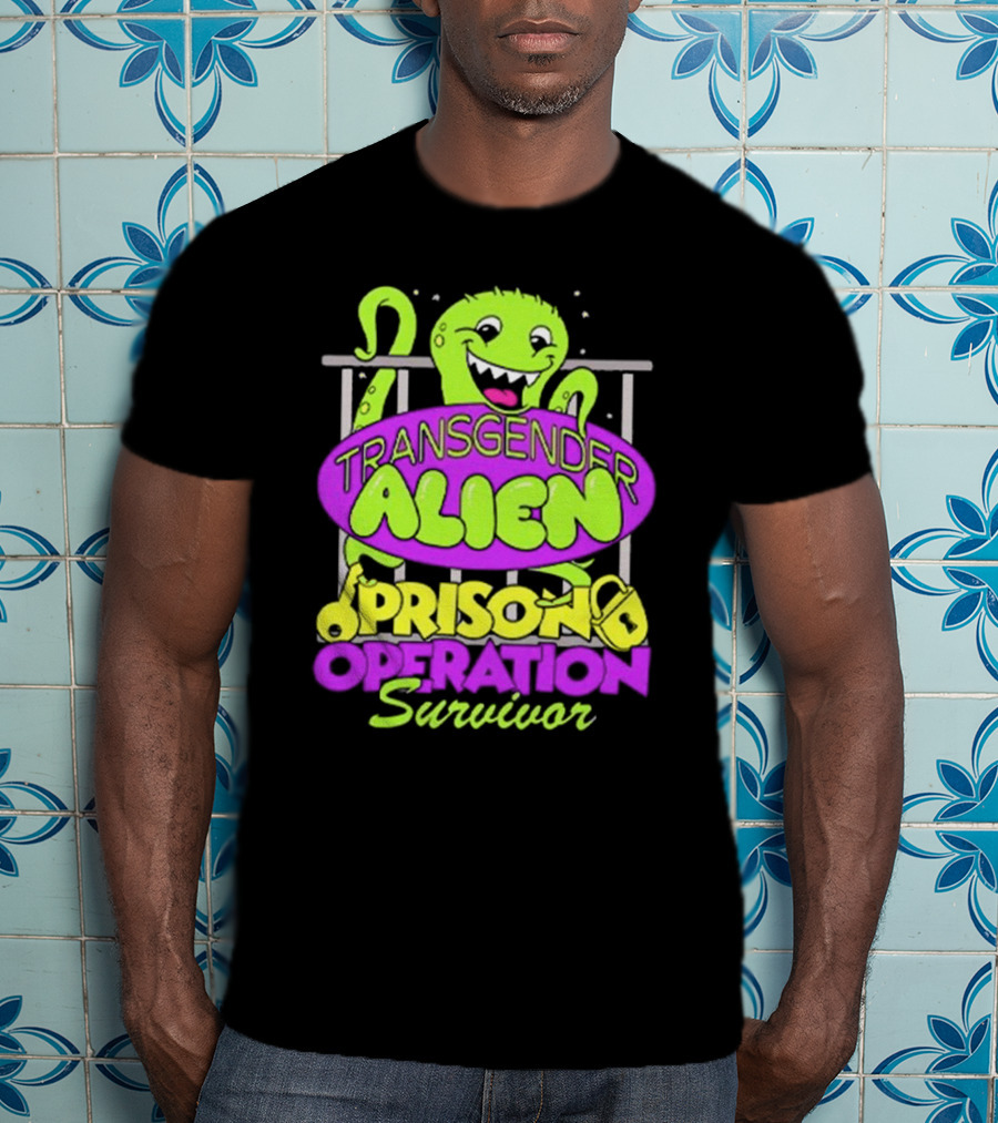 Transgender Alien Prison Operation Survivor Monster With Bars T-Shirt