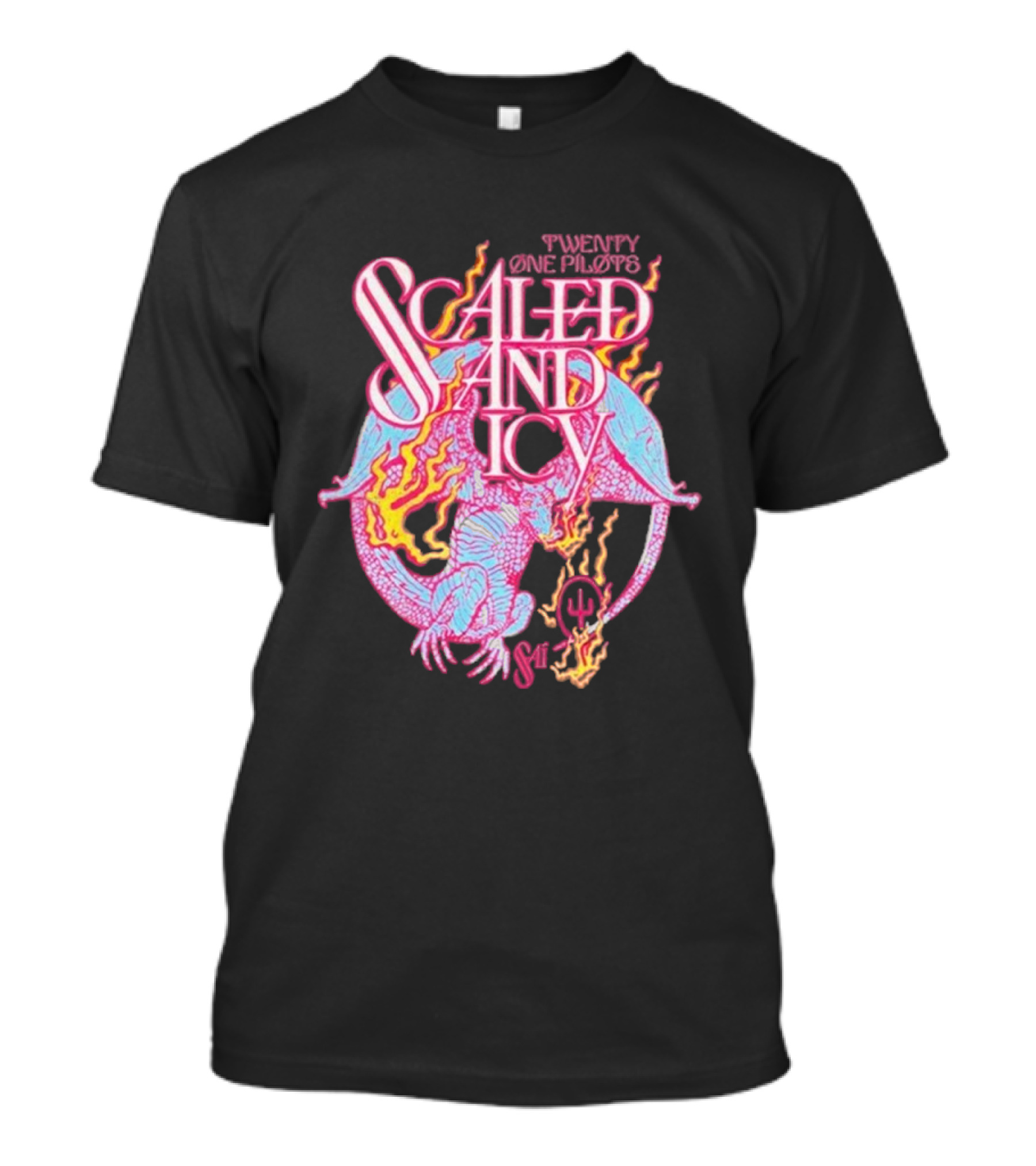 Twenty One Pilots Scaled And Icy Dragon Flame Artwork T-Shirt