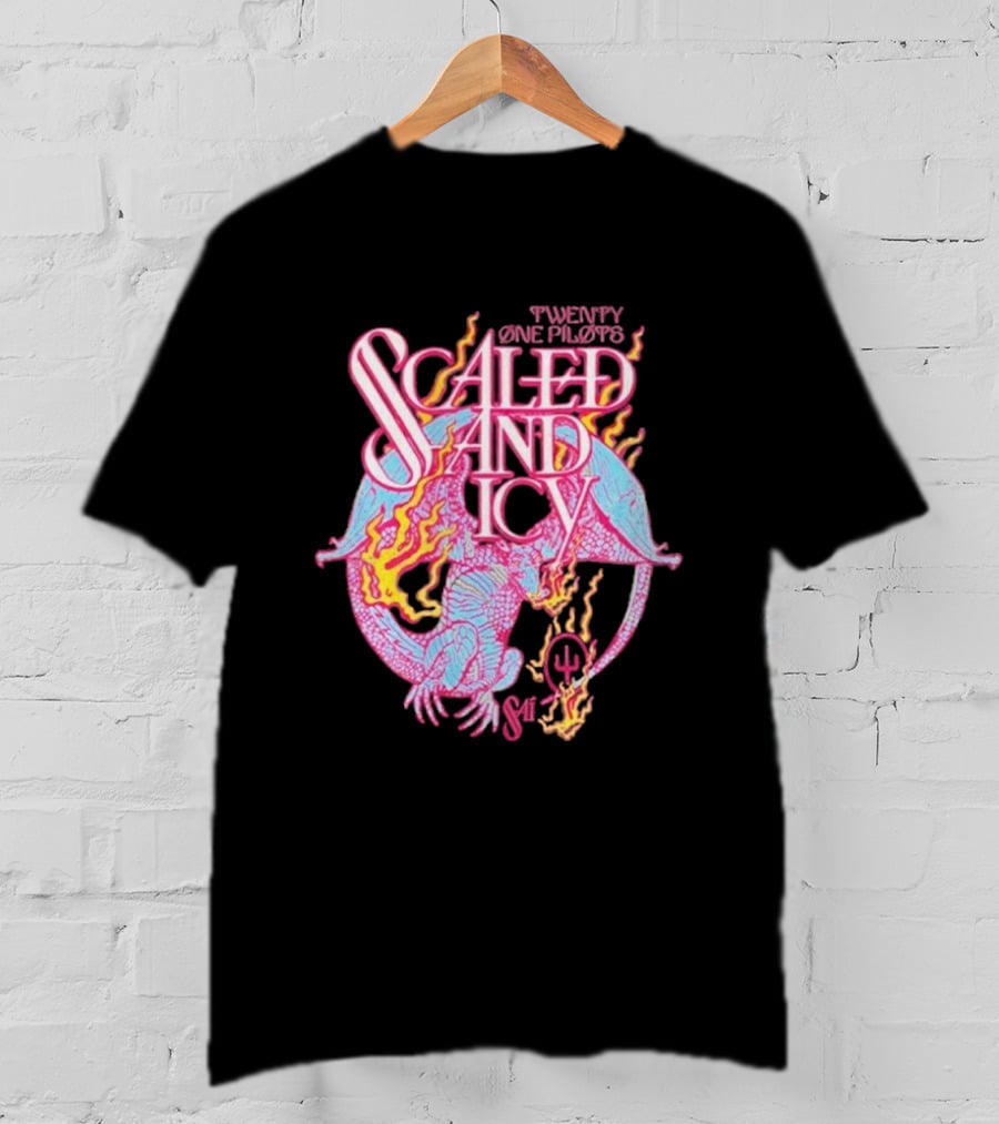 Twenty One Pilots Scaled And Icy Dragon Flame Artwork T-Shirt