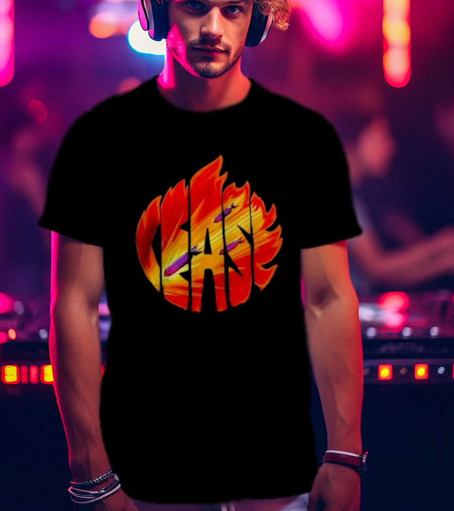 Cease Fire Flame Letters With Missiles T-Shirt