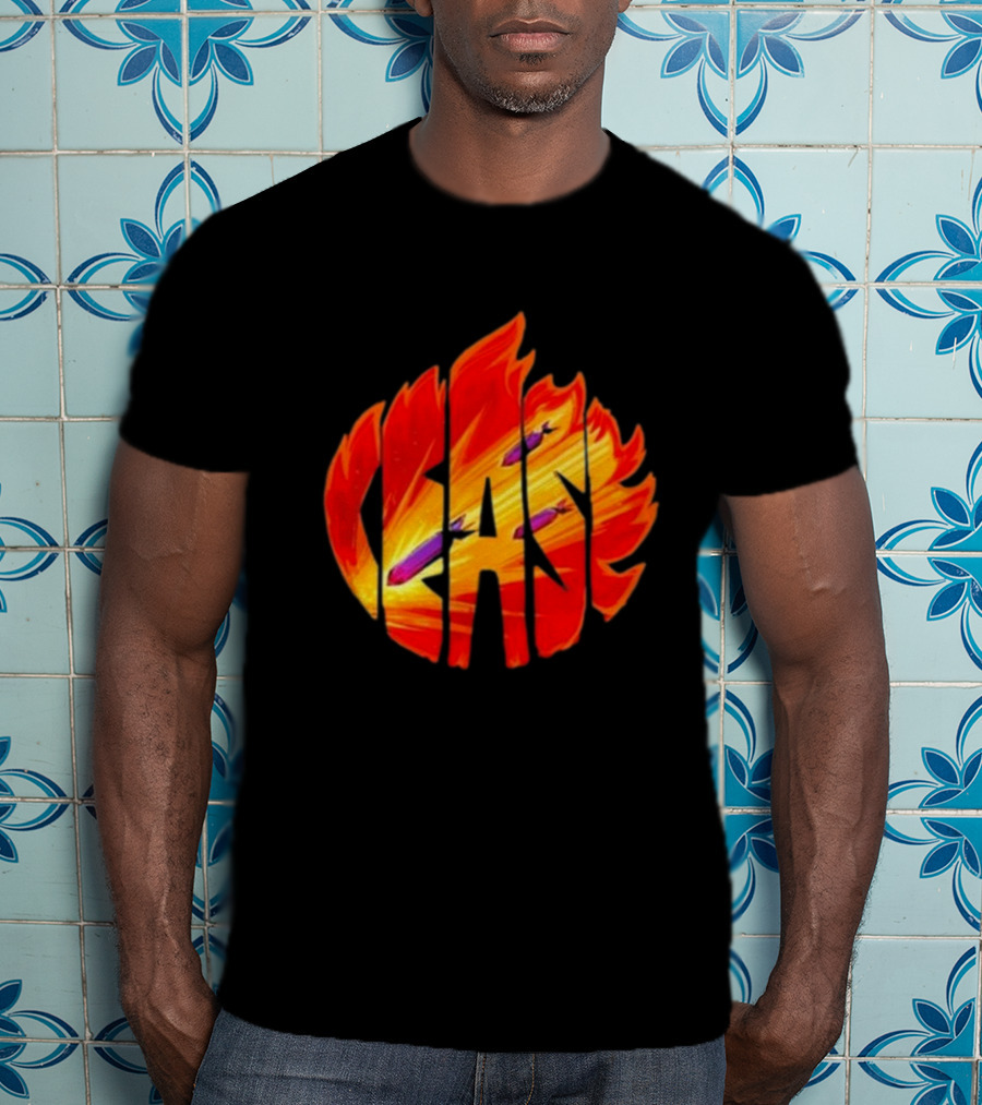 Cease Fire Flame Letters With Missiles T-Shirt