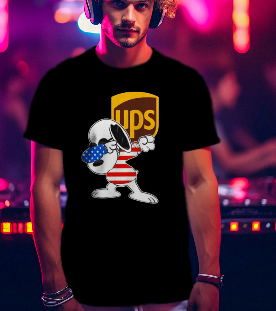 UPS Snoopy Dabbing American Flag Style T-Shirt