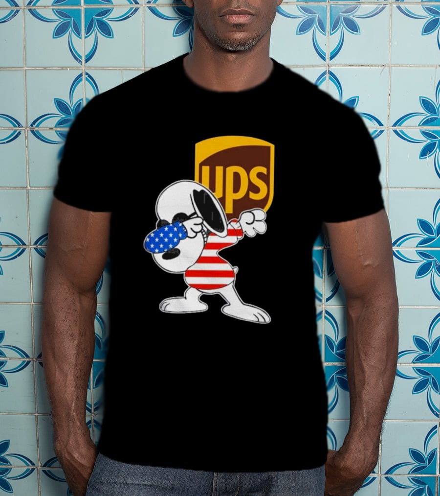 UPS Snoopy Dabbing American Flag Style T-Shirt