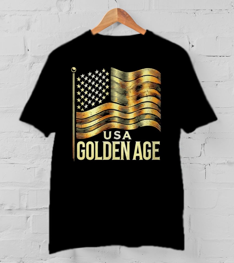 USA Golden Age Golden American Flag T-Shirt