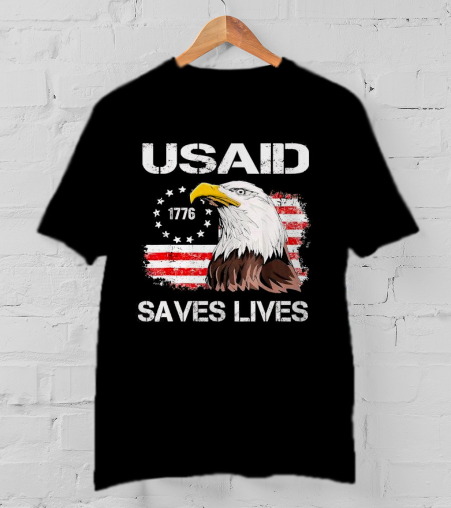 USAID Saves Lives 1776 American Flag Eagle T-Shirt