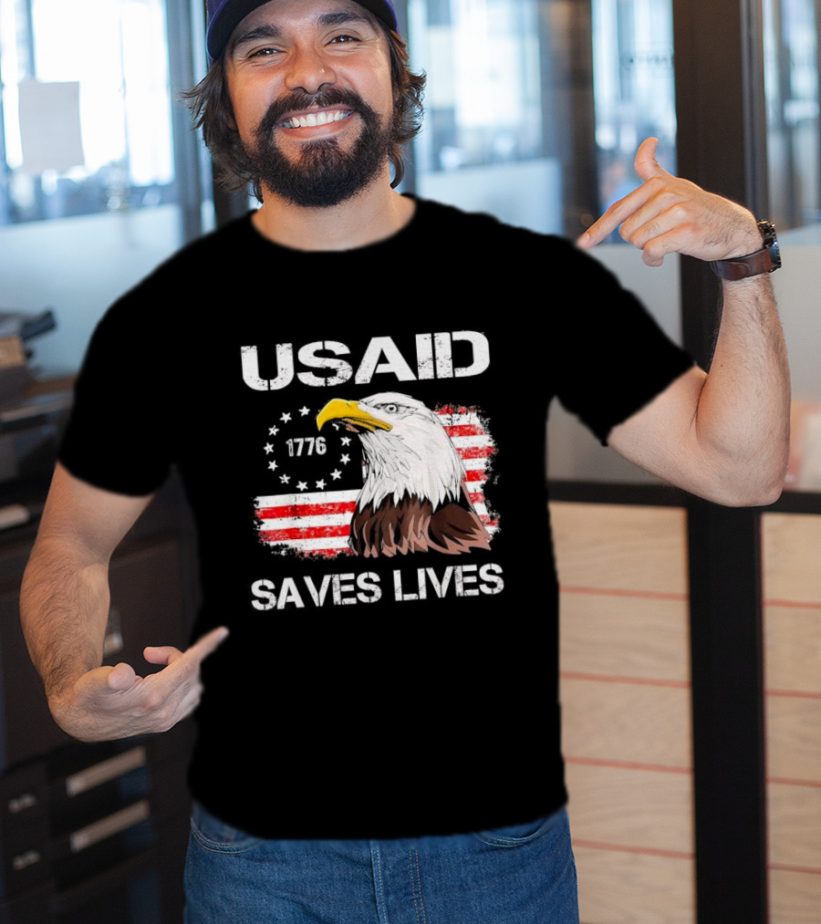 USAID Saves Lives 1776 American Flag Eagle T-Shirt