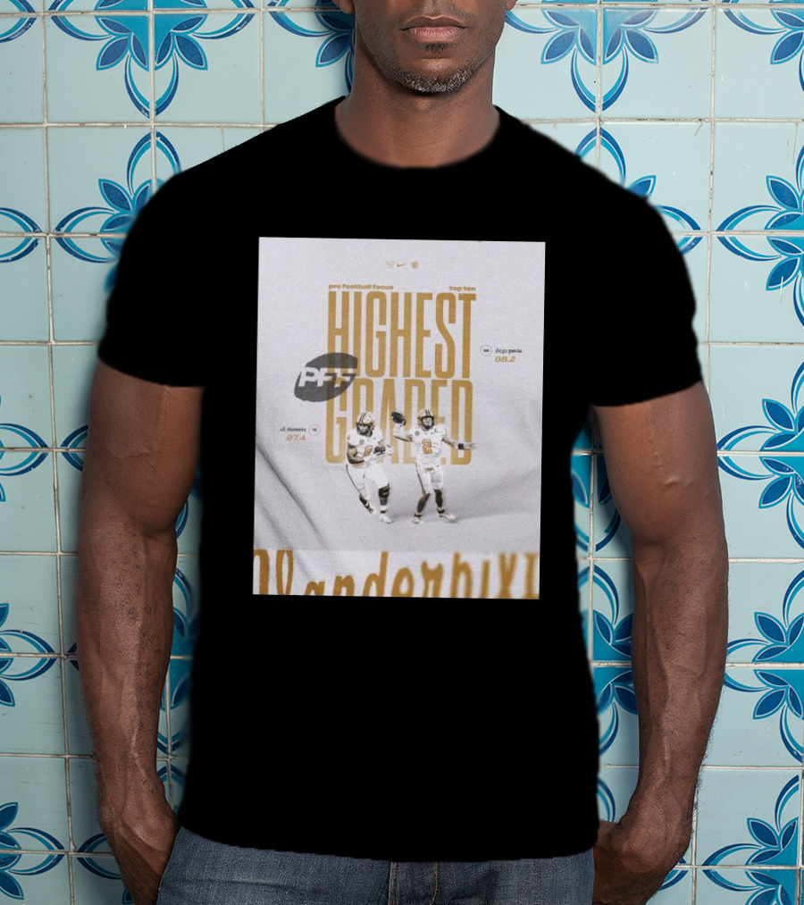 Vanderbilt PFF Top Ten Highest Graded Eli Stowers Diego Pavia T-Shirt
