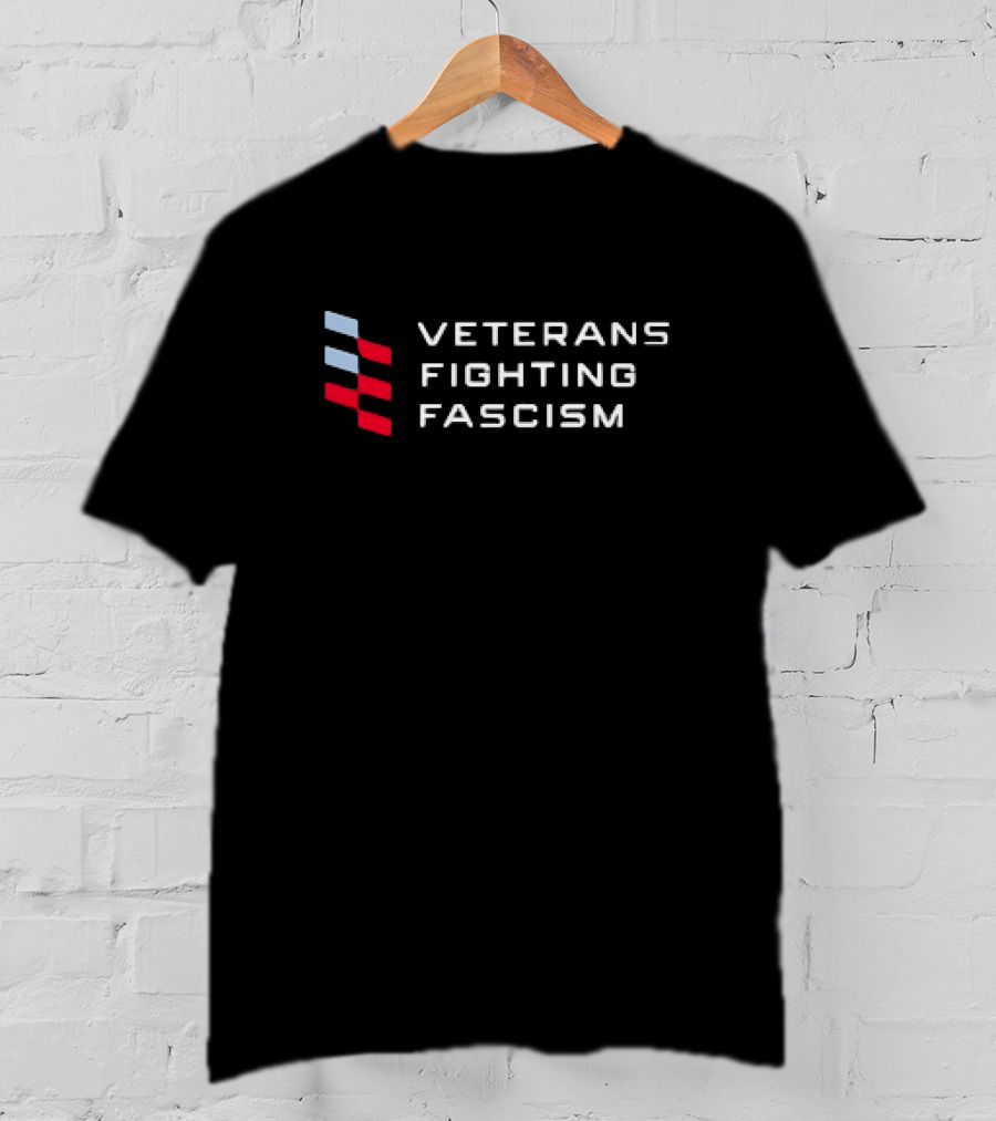 Veterans Fighting Fascism Red And Blue Stripes Movement T-Shirt