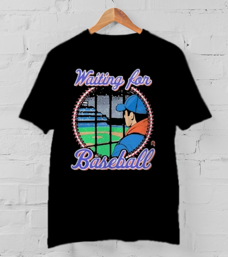 Waiting For Baseball Game Fan Looking Out Stadium Window T-Shirt