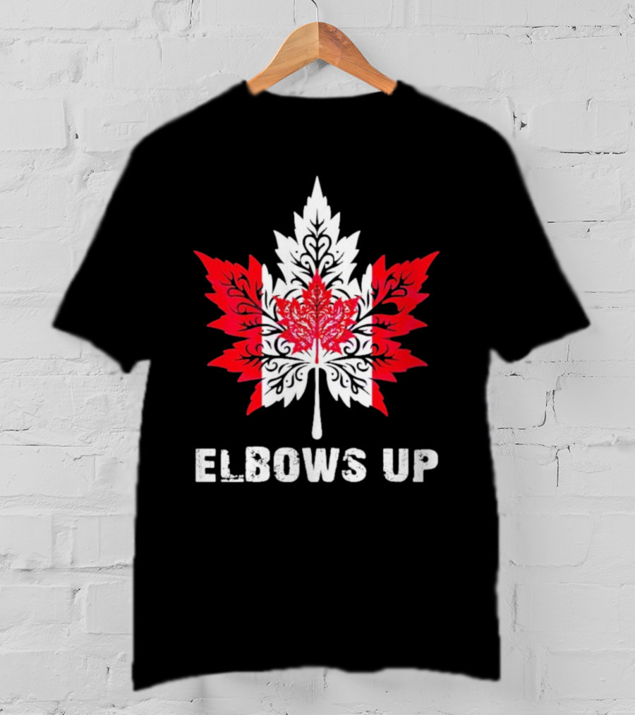Elbows Up Canada Maple Leaf True North Strong Vintage T-Shirt