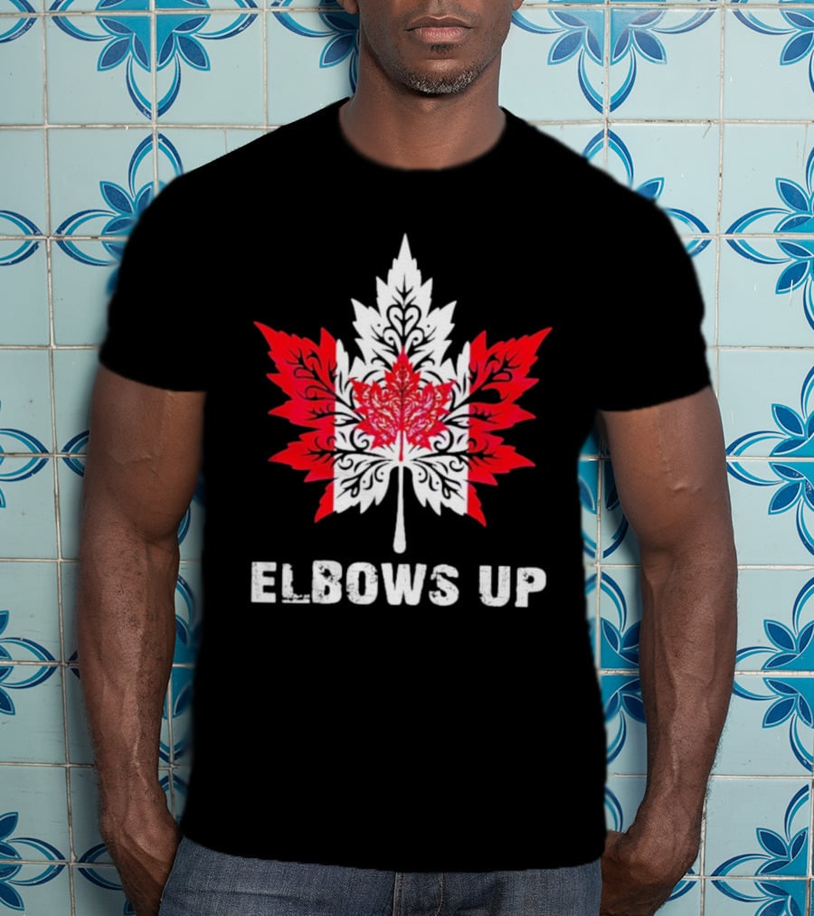 Elbows Up Canada Maple Leaf True North Strong Vintage T-Shirt