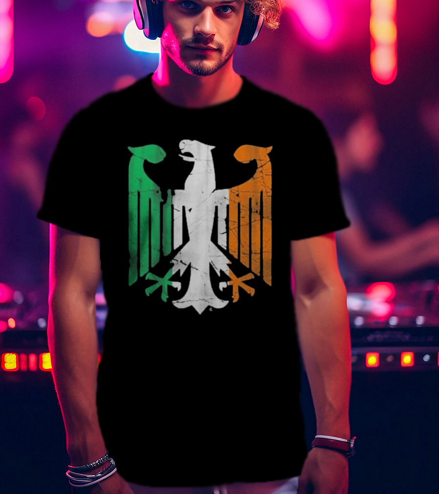Vintage Irish German Eagle Emblem St Patrick’s Day Heritage T-Shirt