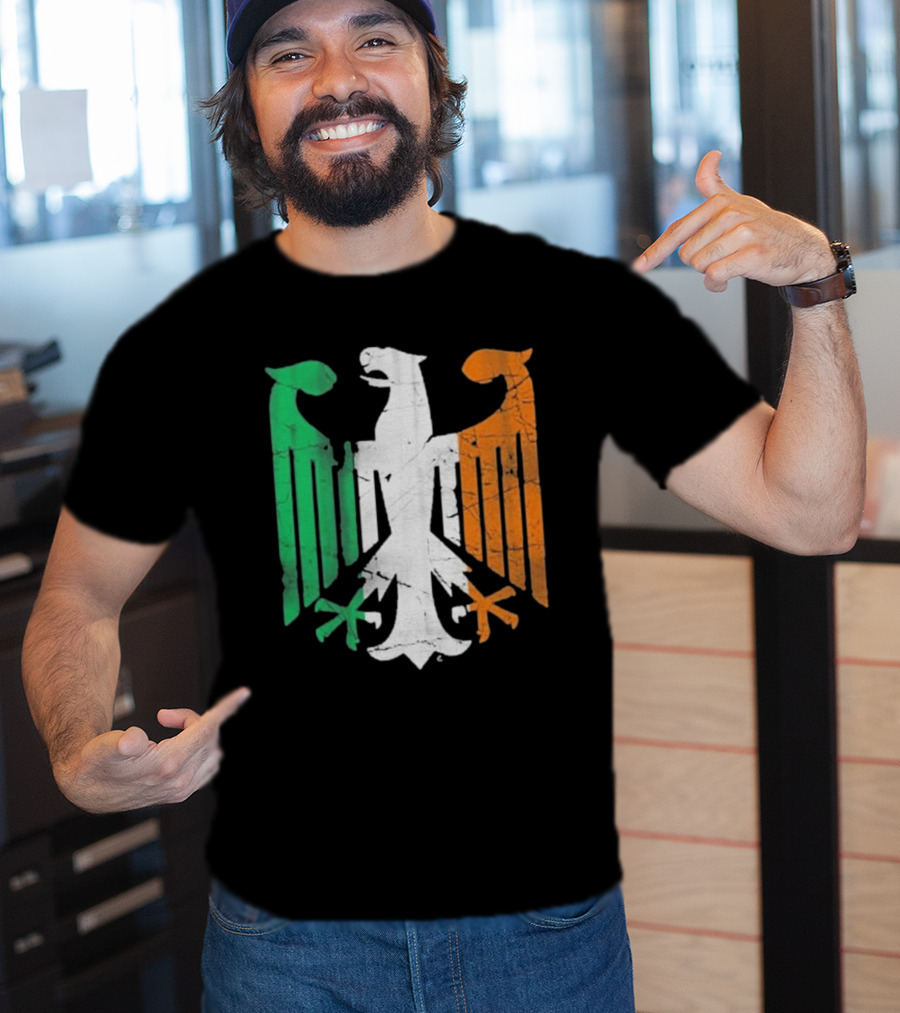 Vintage Irish German Eagle Emblem St Patrick’s Day Heritage T-Shirt