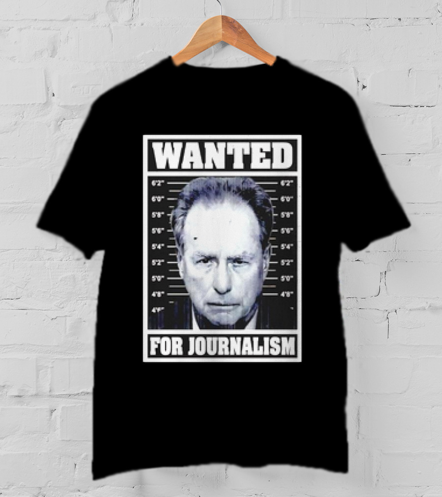 Wanted Satire For Journalism With Shot Image T-Shirt
