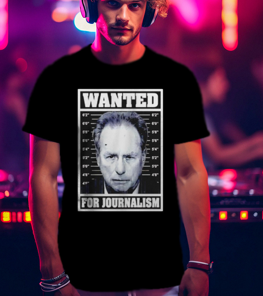 Wanted Satire For Journalism With Shot Image T-Shirt