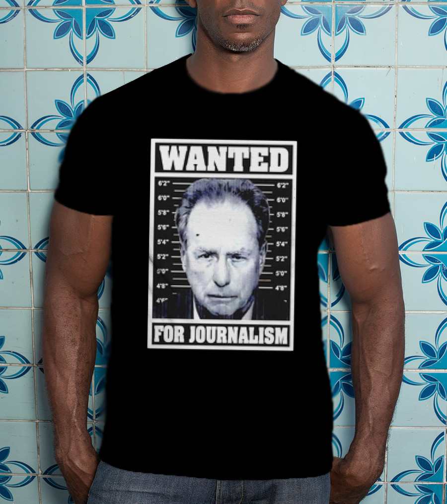 Wanted Satire For Journalism With Shot Image T-Shirt