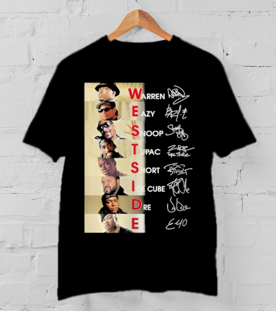 Warren Eazy Snoop Tupac Short Ice Cube Dre E40 Westside T-Shirt