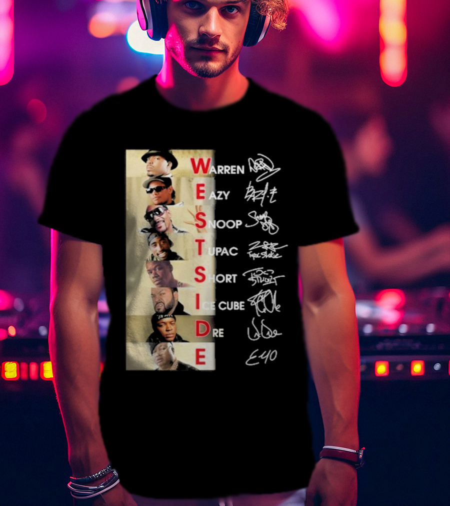 Warren Eazy Snoop Tupac Short Ice Cube Dre E40 Westside T-Shirt