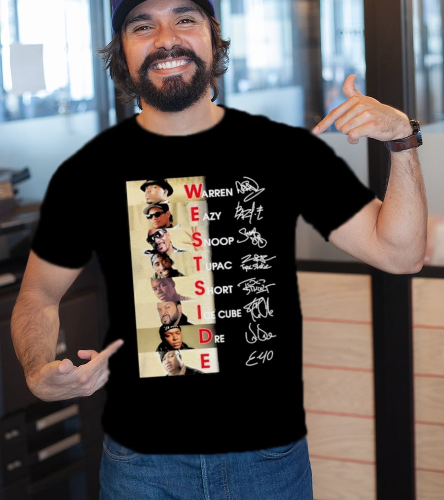 Warren Eazy Snoop Tupac Short Ice Cube Dre E40 Westside T-Shirt