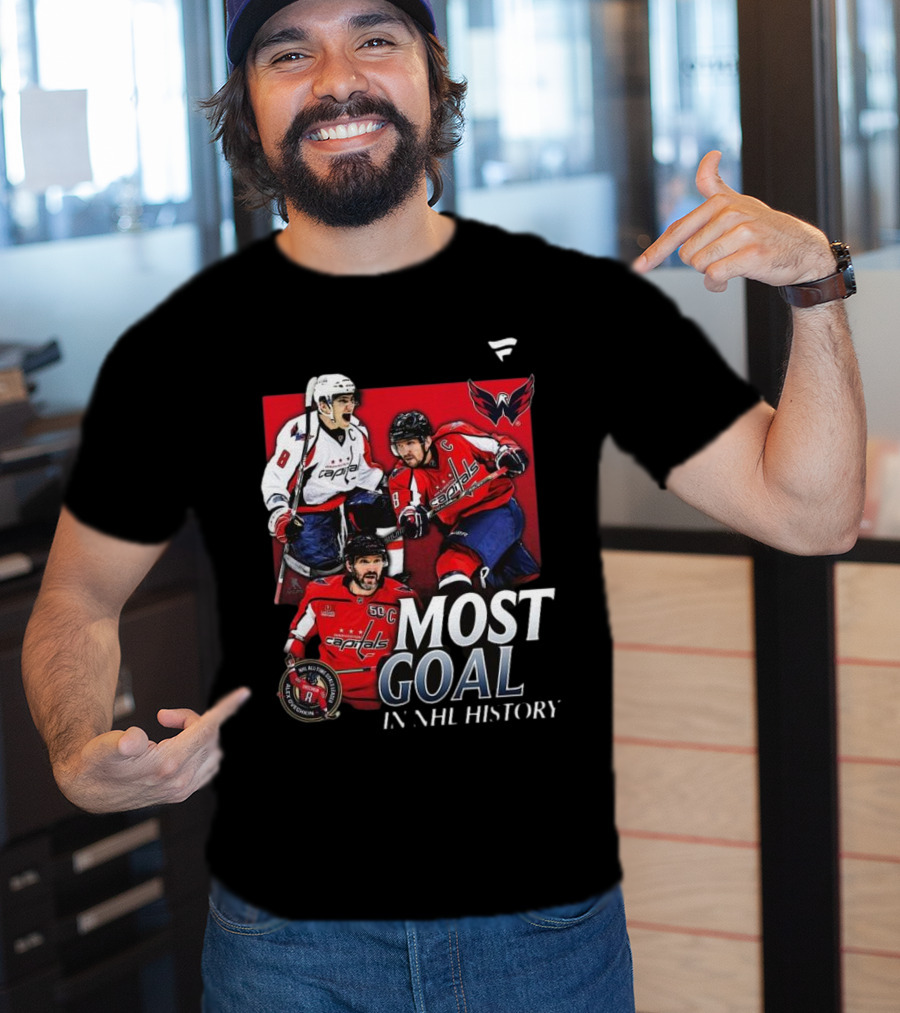 Washington Capitals Alexander Ovechkin Most Goals In NHL History Evolution 8 T-Shirt